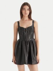 Bardot Sukienka z imitacji skóry Savoy 60114DB Czarny Regular Fit. Czarne sukienki damskie Bardot, bez wzorów, ze skóry, bez ramiączek. Za 639.99 zł.