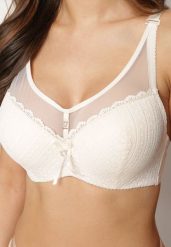 Beżowy Biustonosz Full Cup z Koronką i Zawieszką z Cyrkoniami Nomalia. Brązowe biustonosze Renee, bez wzorów, z koronki. Za 44.99 zł.