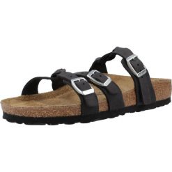 Klapki damskie Birkenstock Franca Braided. Czarne klapki damskie Birkenstock, bez wzorów, z materiału, bez obcasa, bez zapięcia. Za 814.00 zł.
