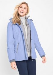 Kurtka zimowa 2 w 1. Białe kurtki damskie bonprix, na zimę, bez wzorów, z kapturem. Za 279.99 zł.
