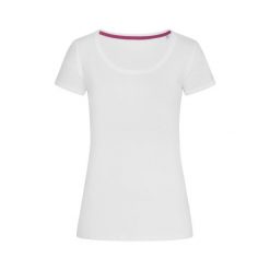 Koszulka Damska Megan Z Okrągłym Dekoltem. Białe bluzki damskie Stedman, xs, bez wzorów, sportowe, bez kołnierzyka, bez ramiączek. Za 40.99 zł.