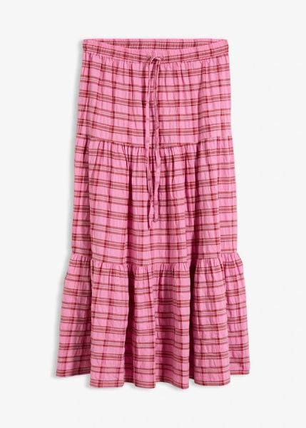 Spódnica midi z czystej bawełny. Białe spódnice damskie bonprix, bez wzorów, z bawełny, midi. Za 37.99 zł.