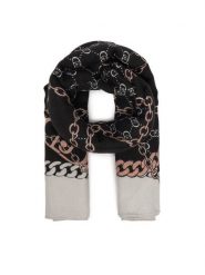 Liu Jo Chusta Ecs Foulard Logo Me 2F5073 T0300 Czarny. Czarne chusty damskie Liu Jo, bez wzorów, z materiału. Za 219.99 zł.