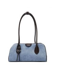 Calvin Klein Torebka Emblem Trio Denim Shoulder Bag LV04F3830G Niebieski. Niebieskie torebki klasyczne damskie Calvin Klein, z denimu, bez dodatków. Za 649.99 zł.