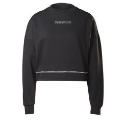 Bluza Reebok Piping Crewneck, Kobiety. Czarne bluzy damskie Reebok, xl, bez wzorów, z bawełny, bez kaptura. Za 290.00 zł.