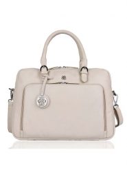 Bellicci Skórzana torebka "Cameron" w kolorze beżowym - 40 x 28 x 7 cm rozmiar: onesize. Brązowe torby na laptopa Bellicci, bez wzorów, z materiału. Za 303.06 zł.