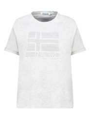 Geographical Norway Koszulka w kolorze szarym rozmiar: XXL. Szare bluzki damskie Geographical Norway, xxl, bez wzorów, z bawełny, bez kołnierzyka, bez ramiączek. Za 56.99 zł.