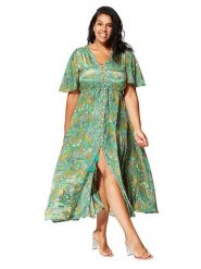 Aller Simplement Sukienka w kolorze turkusowym rozmiar: 54-58. Zielone sukienki damskie Aller Simplement, bez wzorów, klasyczne, bez ramiączek. Za 60.99 zł.