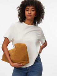 Vero Moda Koszulka w kolorze białym rozmiar: S. Białe bluzki damskie Vero Moda, s, bez wzorów, z bawełny, bez kołnierzyka, bez ramiączek. Za 84.21 zł.
