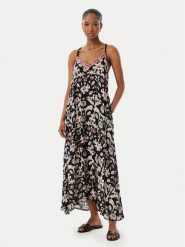 LOLA CASADEMUNT Sukienka letnia LS2616027 Czarny Regular Fit. Czarne sukienki damskie LOLA CASADEMUNT, bez wzorów, z wiskozy, bez ramiączek. Za 459.99 zł.