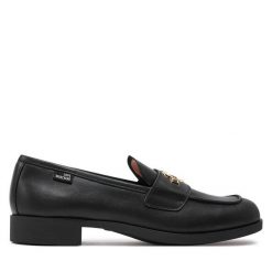 Lordsy LOVE MOSCHINO. Czarne półbuty damskie Love Moschino, bez wzorów, bez obcasa, bez zapięcia. Za 1,539.00 zł.