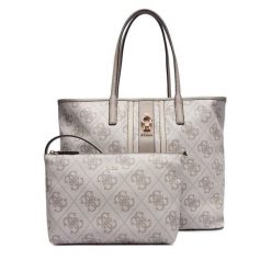 Torebka Guess. Brązowe shopper bag Guess, z aplikacjami, bez dodatków. Za 469.99 zł.