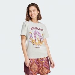 Koszulka adidas X FARM Graphic 2. Szare bluzki damskie Adidas, s, bez wzorów, bez kołnierzyka, bez ramiączek. Za 149.00 zł.