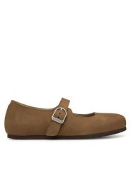 Birkenstock Baleriny Santa Clarita 1032731 Brązowy. Brązowe balerinki damskie Birkenstock, bez wzorów, z nubiku. Za 629.99 zł.