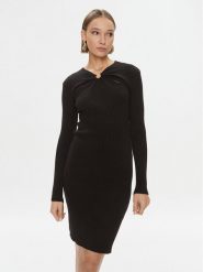 Fracomina Sukienka codzienna FS23WD5014K50401 Czarny Slim Fit. Czarne sukienki damskie Fracomina, bez wzorów, z syntetyku, bez ramiączek. Za 249.99 zł.