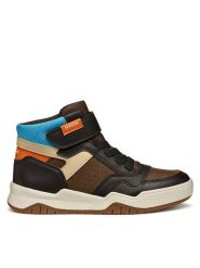 Geox Sneakersy J Perth J367RF 0MEFU C0740 S Brązowy. Brązowe buty sportowe chłopięce Geox, ze skóry, bez zapięcia. Za 199.99 zł.