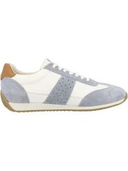Geox Skórzane sneakersy "Calithe" w kolorze biało-błękitnym rozmiar: 35. Białe obuwie sportowe damskie Geox, z materiału, bez zapięcia. Za 180.06 zł.