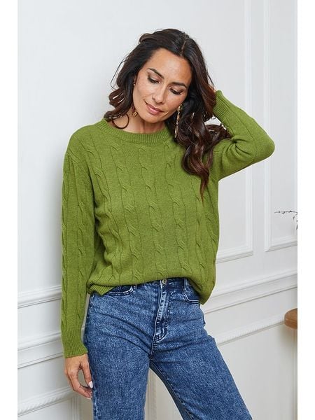 So Cachemire Sweter "Kirem" w kolorze zielonym rozmiar: M. Zielone swetry klasyczne damskie So Cachemire, m, z kaszmiru, bez kołnierzyka. Za 262.29 zł.
