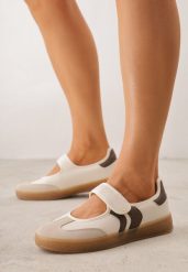 Beżowe Tenisówki Typu Sneakeriny Zapinane Paskiem na Rzep Gelinea. Brązowe obuwie sportowe damskie Renee, z jeansu, bez zapięcia, tenisowe. Za 89.99 zł.