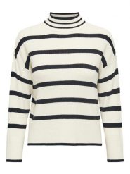 ONLY Sweter "Ibi" w kolorze kremowo-czarnym rozmiar: XL. Brązowe swetry klasyczne damskie Only, xl, bez kołnierzyka. Za 65.85 zł.