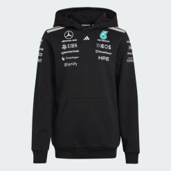 BLUZA Z KAPTUREM MERCEDES - AMG PETRONAS FORMULA 1 TEAM DRIVER. Czarne bluzy damskie Adidas, bez wzorów, z bawełny, z kapturem. Za 369.00 zł.