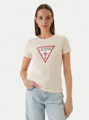 Guess T-Shirt W1YI1B I3Z14 Pomarańczowy Regular Fit. Brązowe t-shirty damskie Guess, xl, z aplikacjami, z bawełny, bez kołnierzyka. Za 149.99 zł.