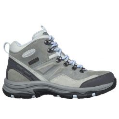 Buty trekkingowe damskie SKECHERS TREGO ROCKY MOUNTAIN wodoodporne. Szare obuwie trekkingowe damskie Skechers, z syntetyku, bez zapięcia. Za 356.82 zł.