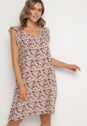 Bordowa Rozkloszowana Sukienka Bawełniana bez Rękawów w Wzór Paisley Tullio. Czerwone sukienki damskie Born2be, bez wzorów, z bawełny, eleganckie, bez ramiączek. Za 69.99 zł.