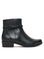 Caprice Botki 9-25404-45 Czarny. Czarne botki damskie Caprice, ze skóry, bez obcasa, na płaskiej podeszwie, bez zapięcia. Za 489.99 zł.