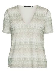 Vero Moda Koszulka w kolorze khaki rozmiar: XS. Brązowe bluzki damskie Vero Moda, xs, bez wzorów, bez kołnierzyka, bez ramiączek. Za 76.95 zł.