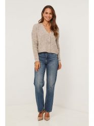 Soft Cashmere Kardigan w kolorze szarobrązowym rozmiar: 38/40. Brązowe kardigany damskie Soft Cashmere, bez wzorów, prążkowane. Za 253.54 zł.