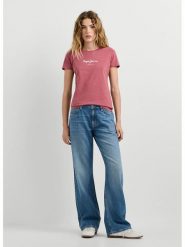 Pepe Jeans Koszulka "Virginia" w kolorze jasnoróżowym rozmiar: M. Różowe bluzki damskie Pepe Jeans, m, bez wzorów, z jeansu, bez kołnierzyka, bez ramiączek. Za 96.37 zł.