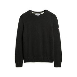 Damski sweter Superdry. Szare swetry klasyczne damskie Superdry, na zimę, z dzianiny, bez kołnierzyka. Za 288.40 zł.