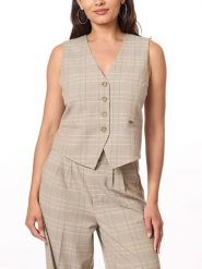Scotch & Soda Kamizelka w kolorze beżowym rozmiar: M. Brązowe kamizelki damskie Scotch & Soda, m, z aplikacjami, bez kaptura. Za 159.96 zł.
