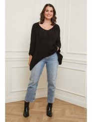 Curvy Lady Sweter w kolorze czarnym rozmiar: 40/42. Czarne swetry klasyczne damskie Curvy Lady, z asymetrycznym kołnierzem. Za 87.81 zł.