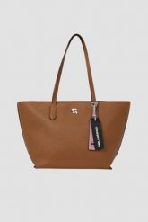 KARL LAGERFELD Brązowa shopperka Ikon Pebble. Brązowe shopper bag KARL LAGERFELD, bez dodatków. W wyprzedaży za 570.99 zł.
