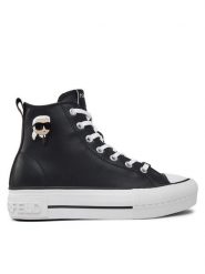 KARL LAGERFELD Trampki Kampus Max KL60445T Czarny. Czarne trampki damskie KARL LAGERFELD, bez wzorów, ze skóry, bez zapięcia. Za 699.99 zł.