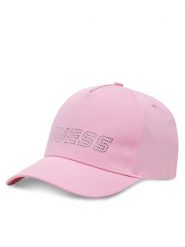 Guess Czapka z daszkiem V5GZ01 WO08O Różowy. Czerwone czapki z daszkiem damskie Guess, z aplikacjami, z bawełny. Za 99.99 zł.
