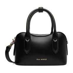 Torebka Eva Minge. Czarne kuferki damskie Eva Minge, bez wzorów, bez dodatków. Za 199.99 zł.