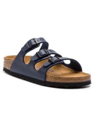 Birkenstock Klapki Florida Bs 0554713 Granatowy. Niebieskie klapki damskie Birkenstock, bez wzorów, ze skóry, bez obcasa, bez zapięcia. Za 399.99 zł.