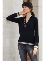 Milan Kiss Sweter w kolorze czarnym rozmiar: M. Czarne swetry klasyczne damskie Milan Kiss, m, bez kołnierzyka. Za 83.81 zł.