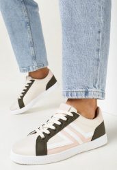 Jasnobeżowe Sneakersy Sznurowane Baronsa. Brązowe obuwie sportowe damskie Born2be, bez zapięcia. Za 69.99 zł.