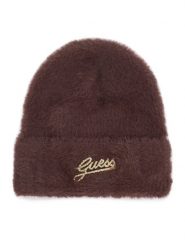 Guess Czapka AW5633 POL01 Brązowy. Brązowe czapki damskie Guess, na zimę, z aplikacjami, z nylonu. Za 154.99 zł.