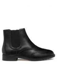 Geox Botki D Jaylon 2 D46QAD 043NH C9999 Czarny. Czarne botki damskie Geox, z materiału, bez obcasa, na płaskiej podeszwie, bez zapięcia. Za 439.99 zł.