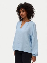 Vero Moda Bluzka Natali 10342739 Niebieski jasny Regular Fit. Niebieskie bluzki damskie Vero Moda, m, bez wzorów, z bawełny, bez kołnierzyka, bez ramiączek. Za 179.99 zł.