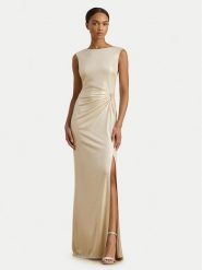 LAUREN RALPH LAUREN Sukienka wieczorowa 253P04060001 Beżowy Slim Fit. Brązowe sukienki damskie Lauren Ralph Lauren, bez wzorów, z syntetyku, wizytowe, bez ramiączek. Za 1,799.00 zł.