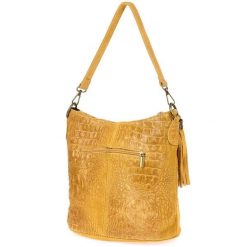 Shopperka skórzana Beltimore W13 musztardowa. Żółte torebki klasyczne damskie ze skóry, bez dodatków. Za 134.90 zł.
