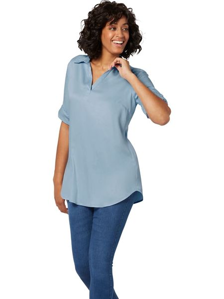 WITT WEIDEN Bluzka w kolorze błękitnym rozmiar: 46. Niebieskie bluzki damskie WITT WEIDEN, bez wzorów, z wiskozy, bez kołnierzyka, bez ramiączek. Za 57.20 zł.