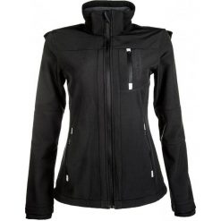 Kurtka jeździecka z odpinanym kapturem damska HKM Softshell. Czarne kurtki damskie HKM, m, bez wzorów, z elastanu. Za 367.50 zł.