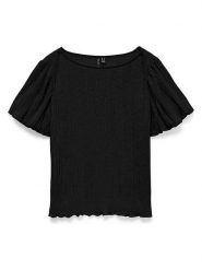 Vero Moda Bluzka w kolorze czarnym rozmiar: M. Czarne bluzki damskie Vero Moda, m, bez wzorów, bez kołnierzyka, bez ramiączek. Za 109.95 zł.